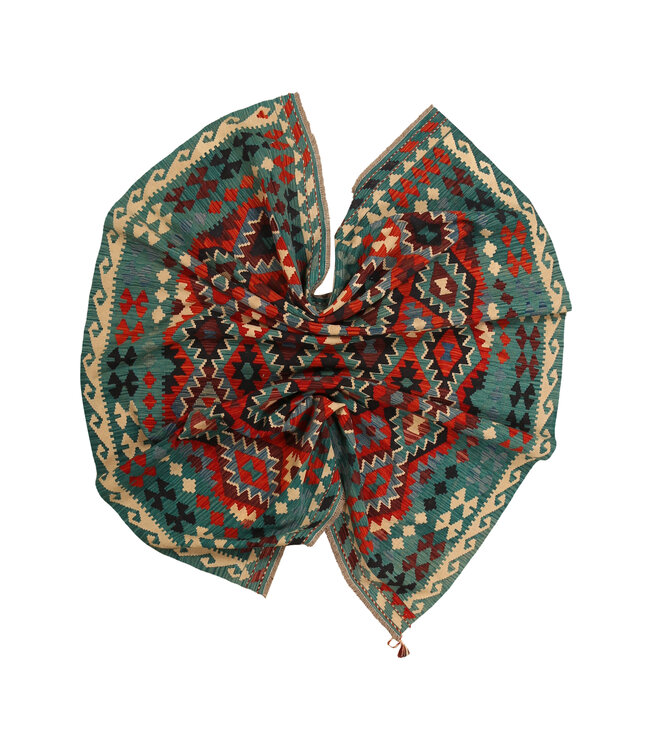 296x200cm Handgewebter Traditioneller Kelim Teppich Woll