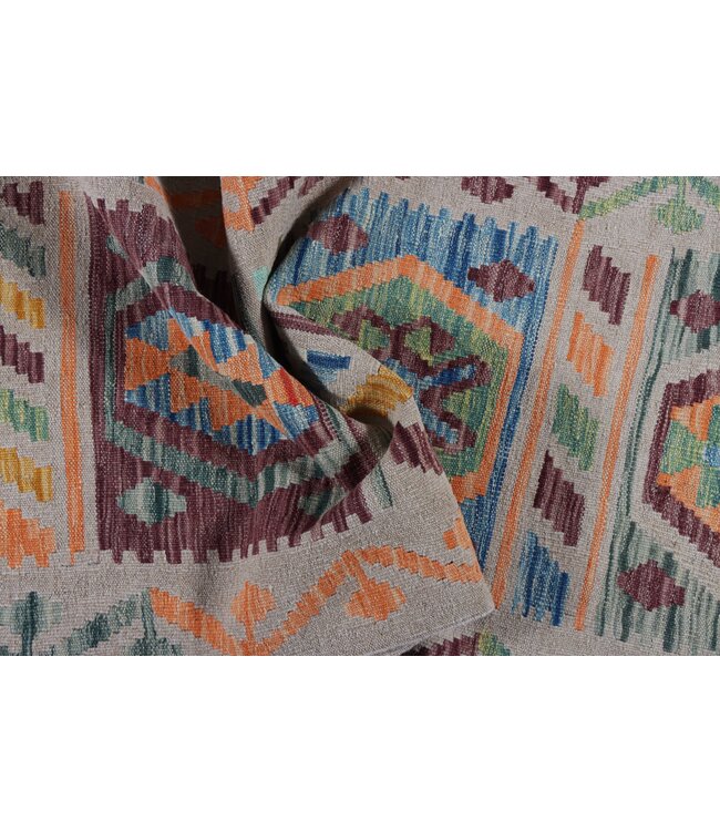 184X62  cm Handgewebter Kelim Läufer  Wollteppich