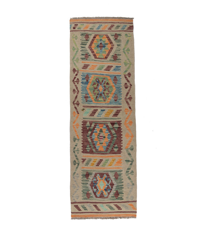 184X62   cm Handwoven Kelim Runner Wool Rug