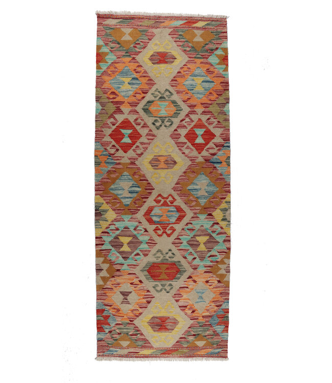 203x78 cm Handwoven Kelim Runner Wool Rug