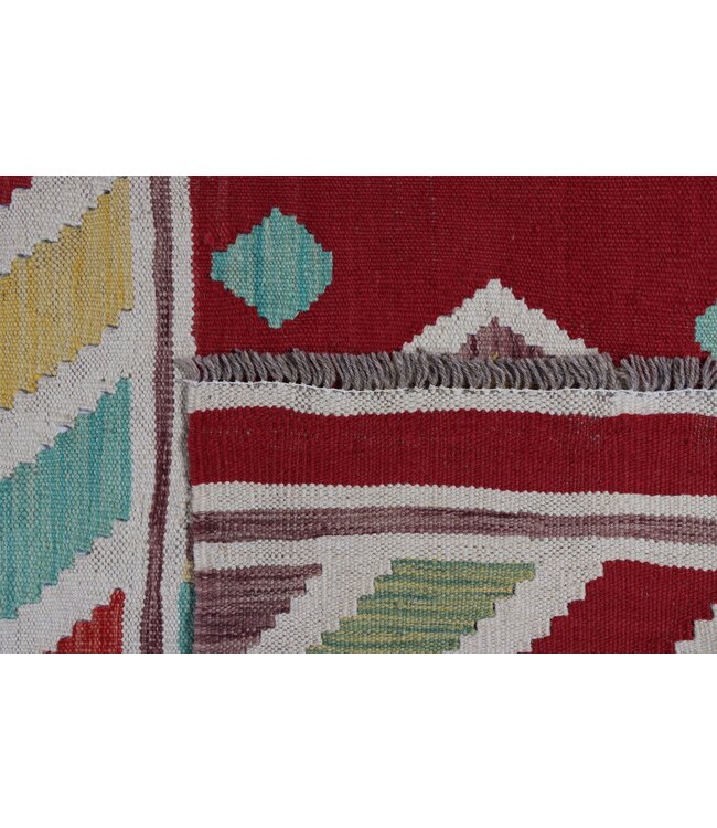 297x 84 cm Handgewebter Kelim Läufer  Wollteppich