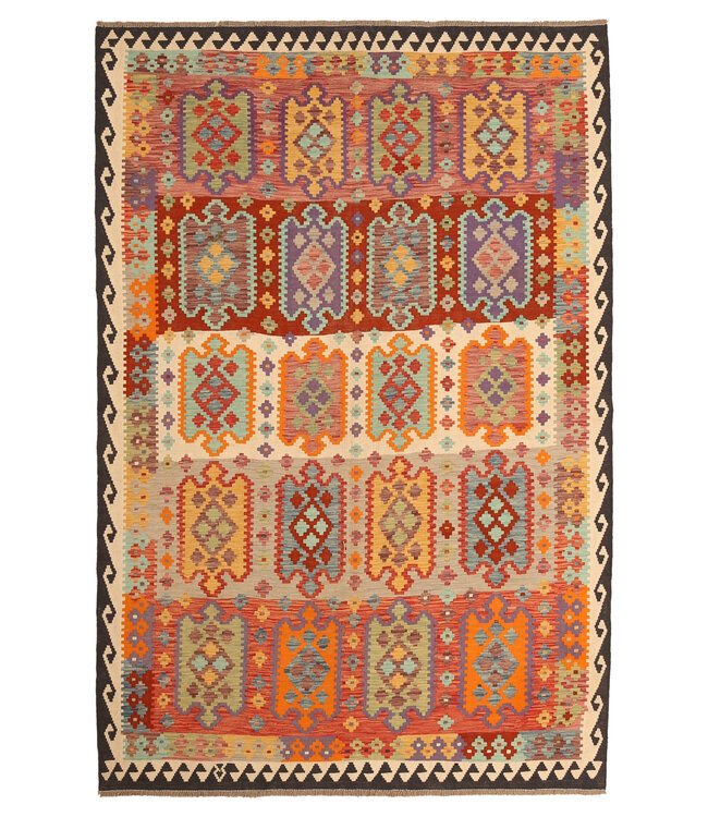 300x201cm Handwoven Traditional Kelim Area Rug Wool Carpet