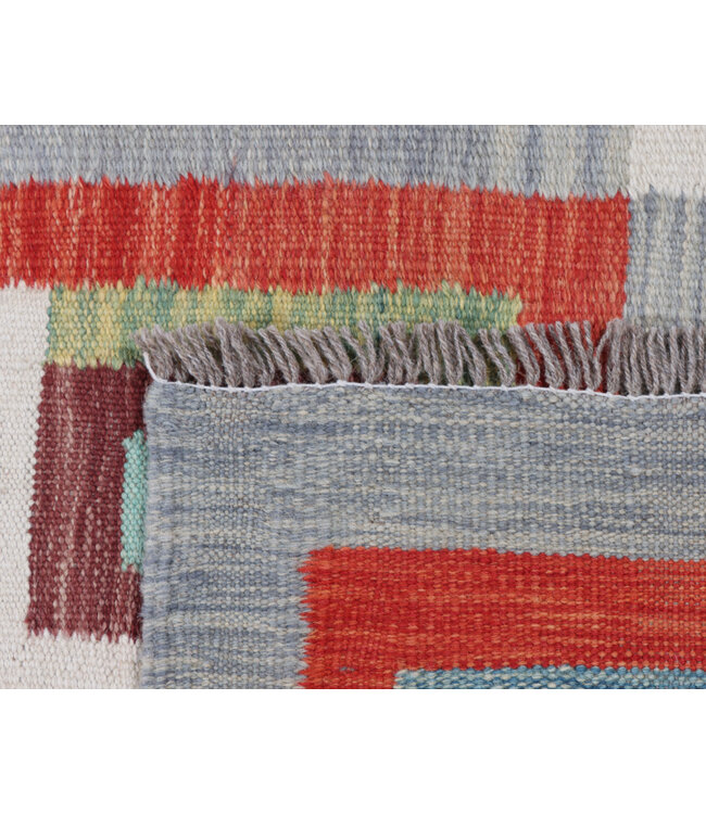 202X144 cm Handgewebter Moderner  Woll-Kelim-Teppich