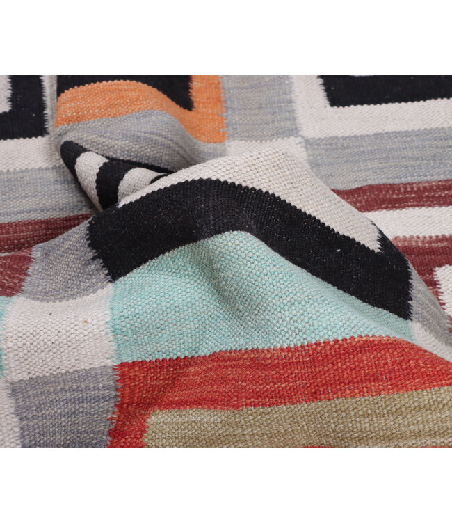 188x116 cm Handgewebter Moderner  Woll-Kelim-Teppich