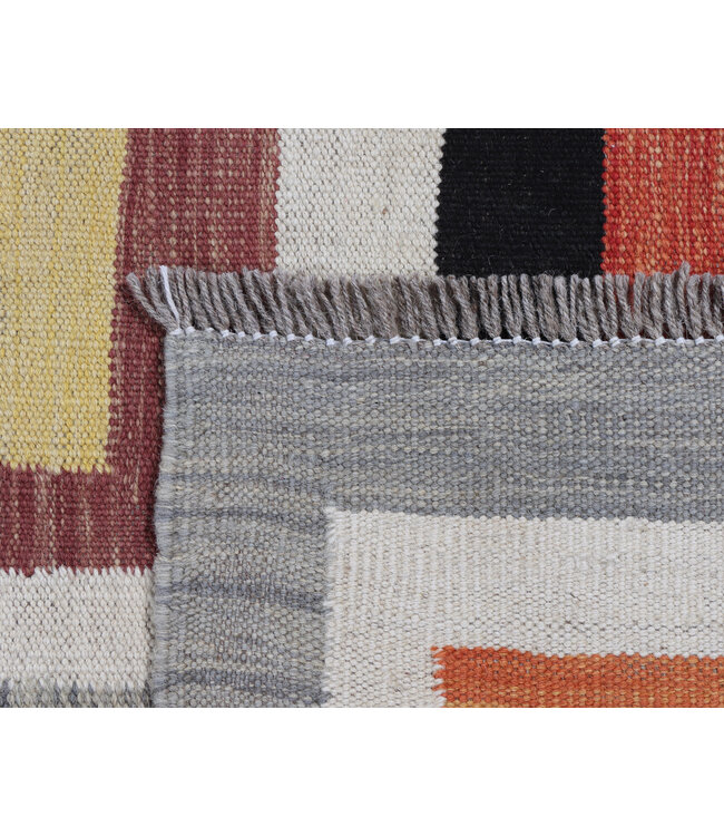 184x121 cm Handgewebter Moderner  Woll-Kelim-Teppich