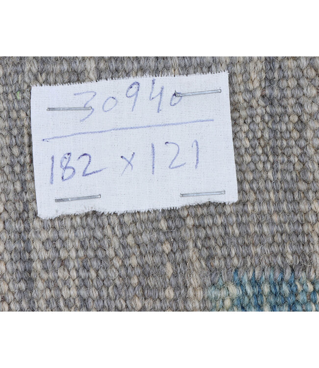 184x121 cm Handgewebter Moderner  Woll-Kelim-Teppich