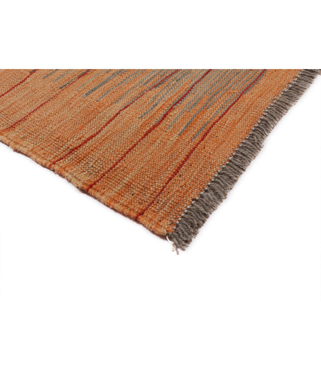 184x124 cm Handwoven Modern Red Wool Kilim Rug