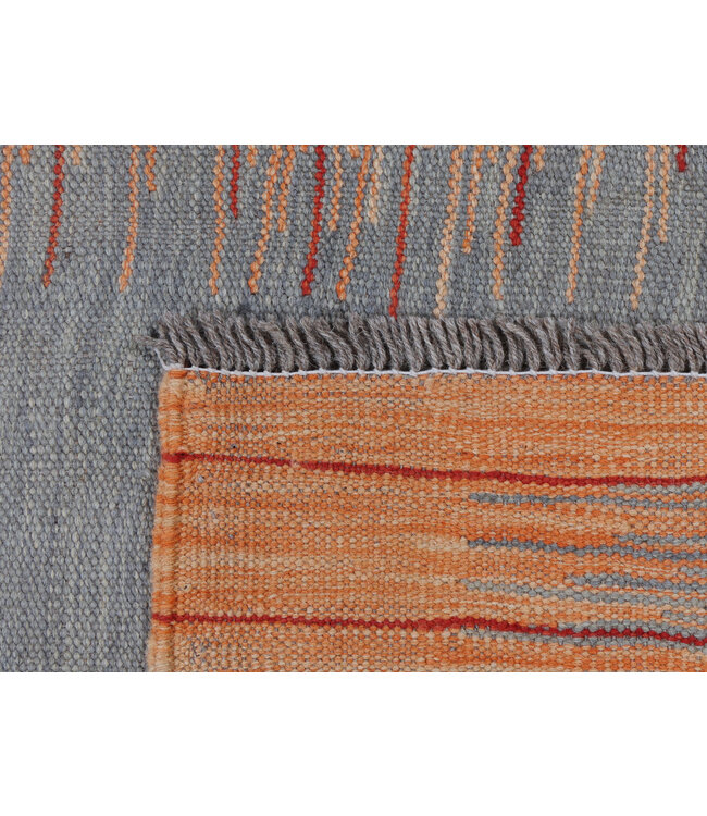 184x124 cm Handwoven Modern Red Wool Kilim Rug