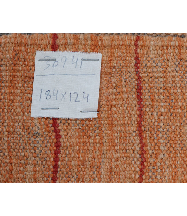 184x124 cm Handgewebter Moderner  Woll-Kelim-Teppich