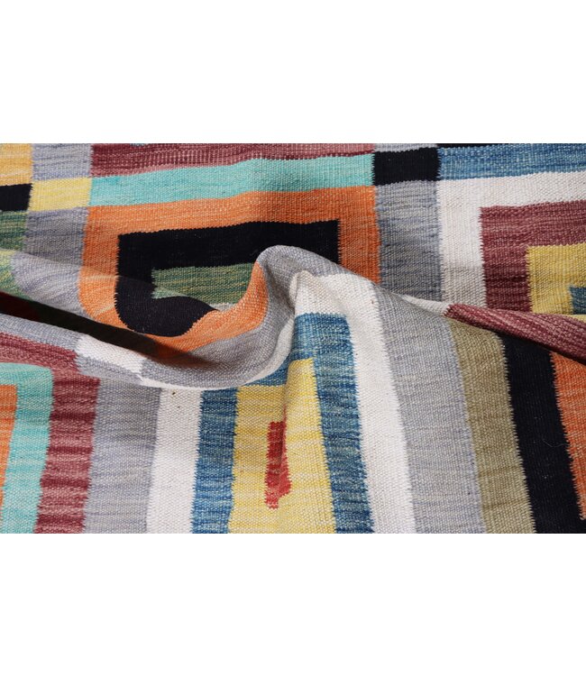 177x132 cm Handgeweven Moderne  Wollen Kelim Tapijt