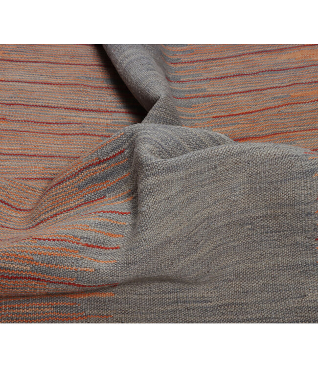 182x122 cm Handwoven Modern Red Wool Kilim Rug