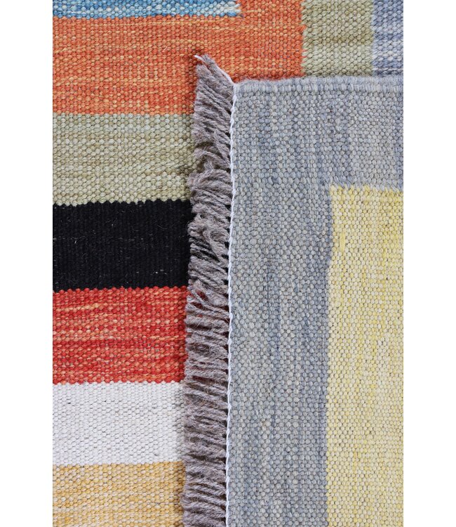 182x122 cm Handgewebter Moderner  Woll-Kelim-Teppich