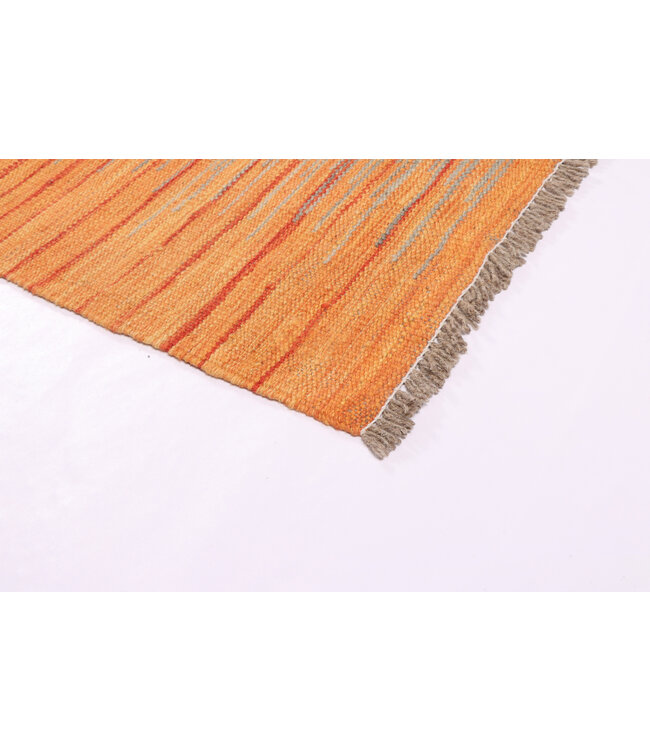 172x126 cm Handwoven Modern Red Wool Kilim Rug