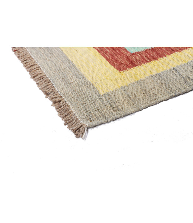 182x122 cm Handgewebter Moderner  Woll-Kelim-Teppich