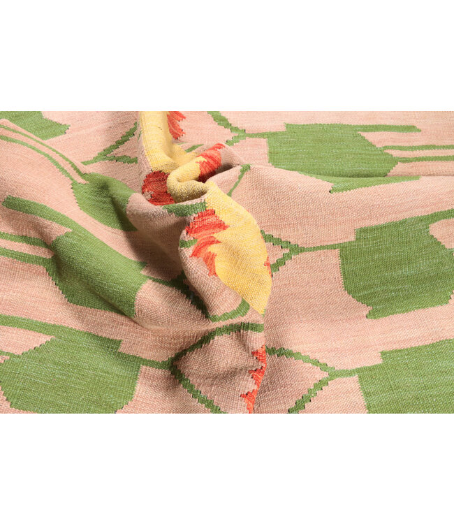 173x120 cm Handgewebter Moderner  Woll-Kelim-Teppich