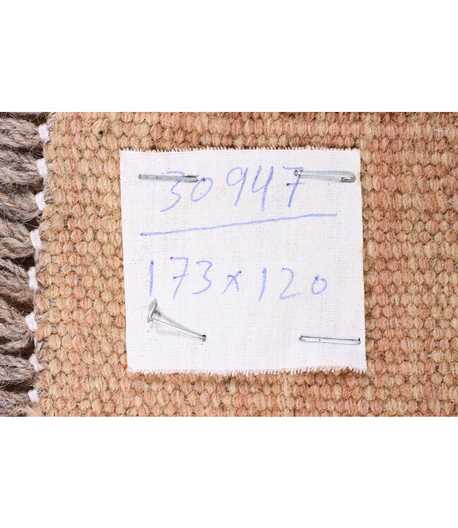 173x120 cm Handwoven Modern Red Wool Kilim Rug