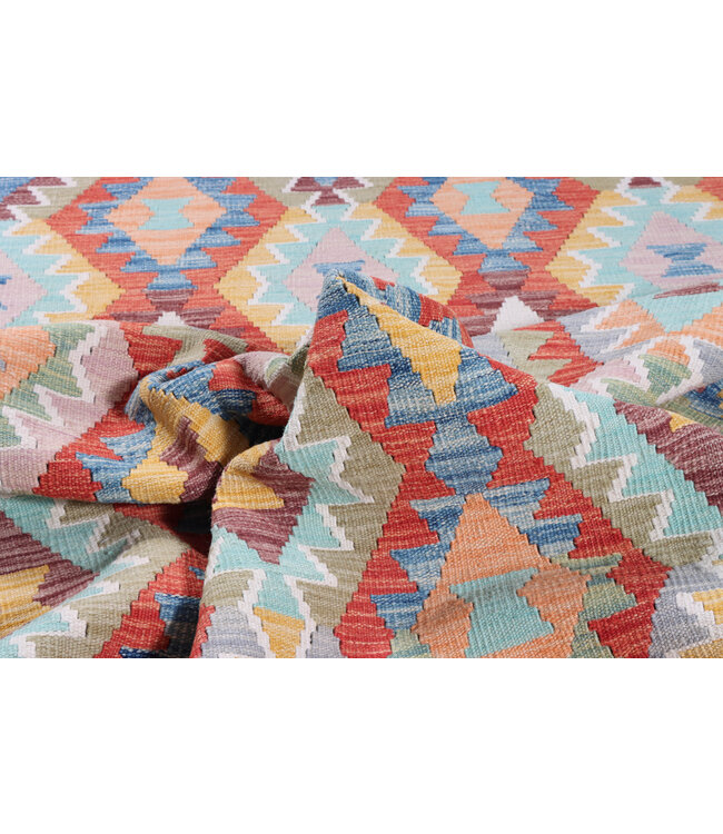 236x194 cm Handwoven Traditional Kelim Area Rug Wool Carpet