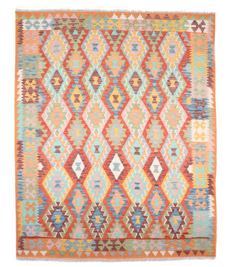 Kelimshop 236x194 cm Handgewebter Traditioneller Kelim Teppich Woll