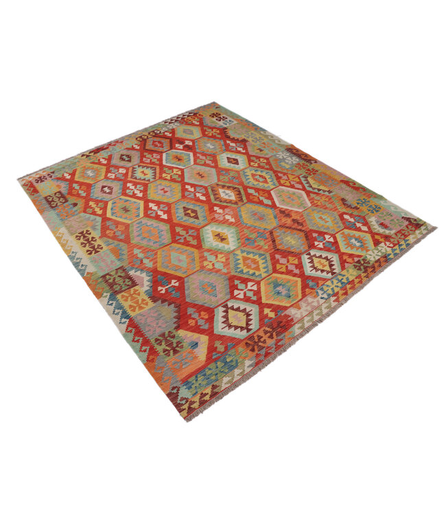 244x200 cm Handwoven Traditional Kelim Area Rug Wool Carpet