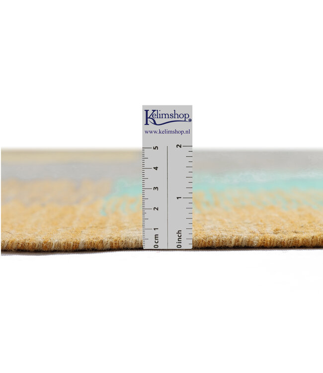 297x199 cm Handgewebter Moderner  Woll-Kelim-Teppich