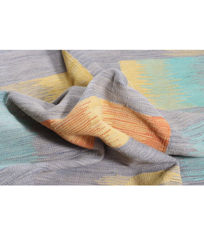 297x199 cm Handwoven Modern Red Wool Kilim Rug