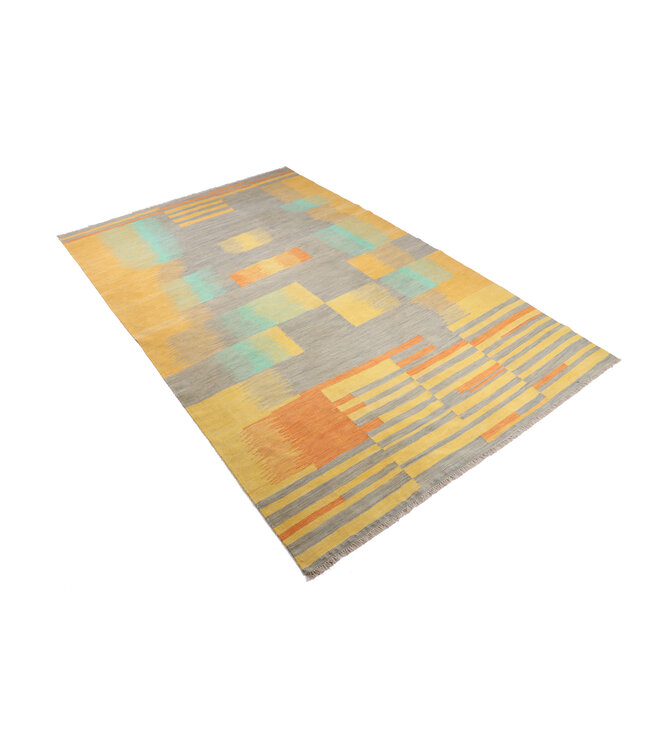 297x199 cm Handgeweven Moderne  Wollen Kelim Tapijt