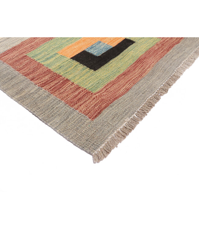 297x203 cm Handgewebter Moderner  Woll-Kelim-Teppich