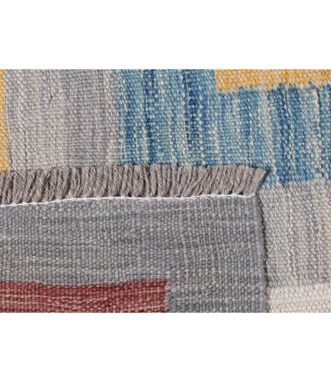 297x203 cm Handwoven Modern Red Wool Kilim Rug