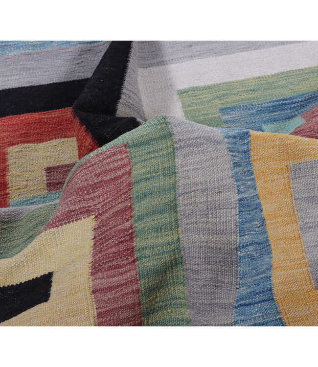 297x203 cm Handwoven Modern Red Wool Kilim Rug