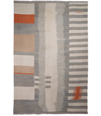 Kelimshop 299x197 cm Handgewebter Moderner  Woll-Kelim-Teppich