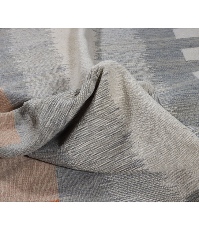 299x197 cm Handwoven Modern Red Wool Kilim Rug