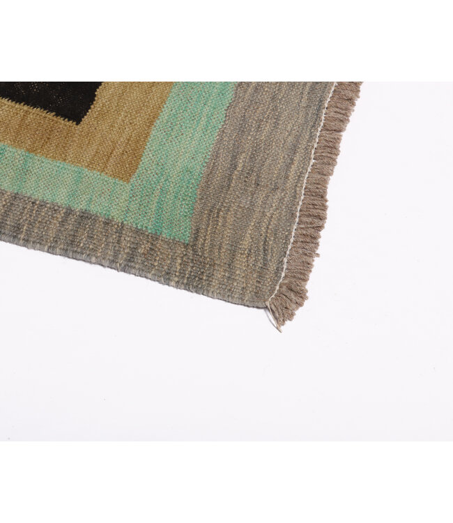 299x202 cm Handgewebter Moderner  Woll-Kelim-Teppich