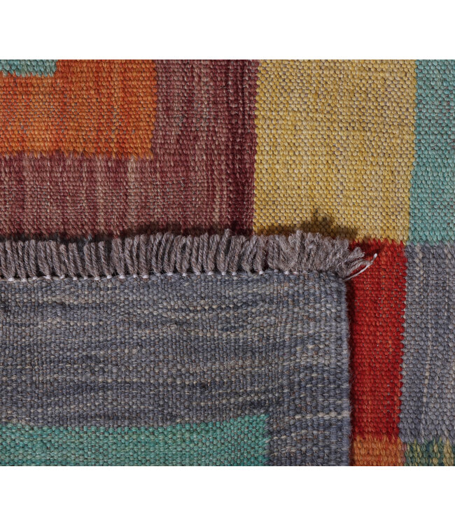 299x202 cm Handgeweven Moderne  Wollen Kelim Tapijt