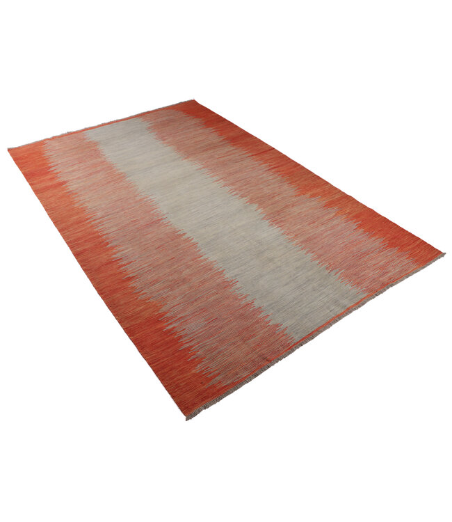 298x198 cm Handgewebter Moderner  Woll-Kelim-Teppich