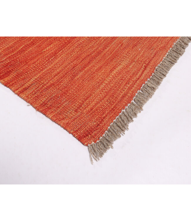 298x198 cm Handwoven Modern Red Wool Kilim Rug