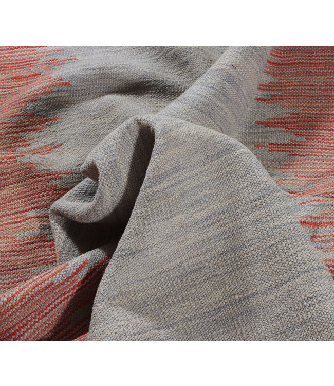 298x198 cm Handwoven Modern Red Wool Kilim Rug