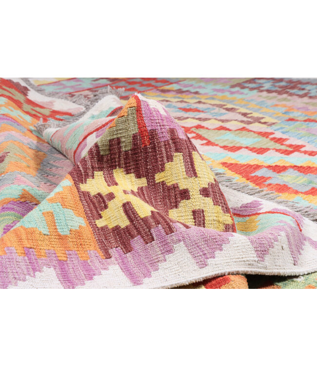 247x200 cm Handwoven Traditional Kelim Area Rug Wool Carpet