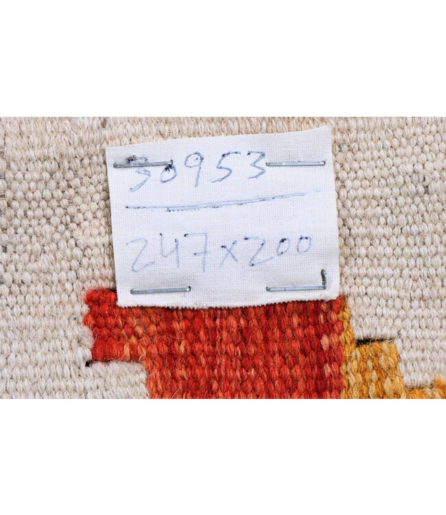 247x200 cm Handwoven Traditional Kelim Area Rug Wool Carpet