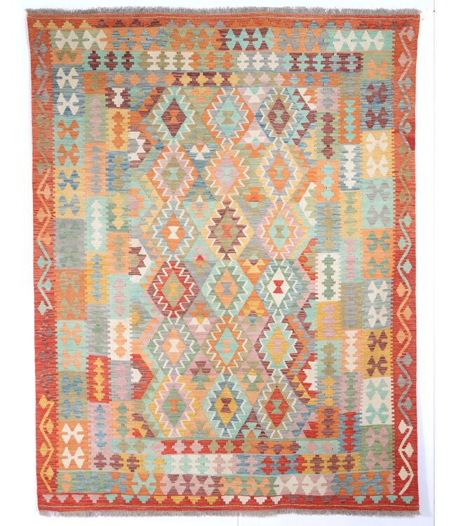 243x193 cm Handgewebter Traditioneller Kelim Teppich Woll