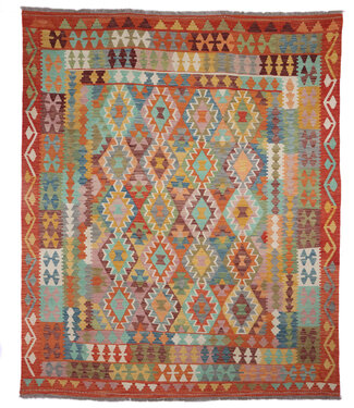 Kelimshop 243x204 cm Handgewebter Traditioneller Kelim Teppich Woll