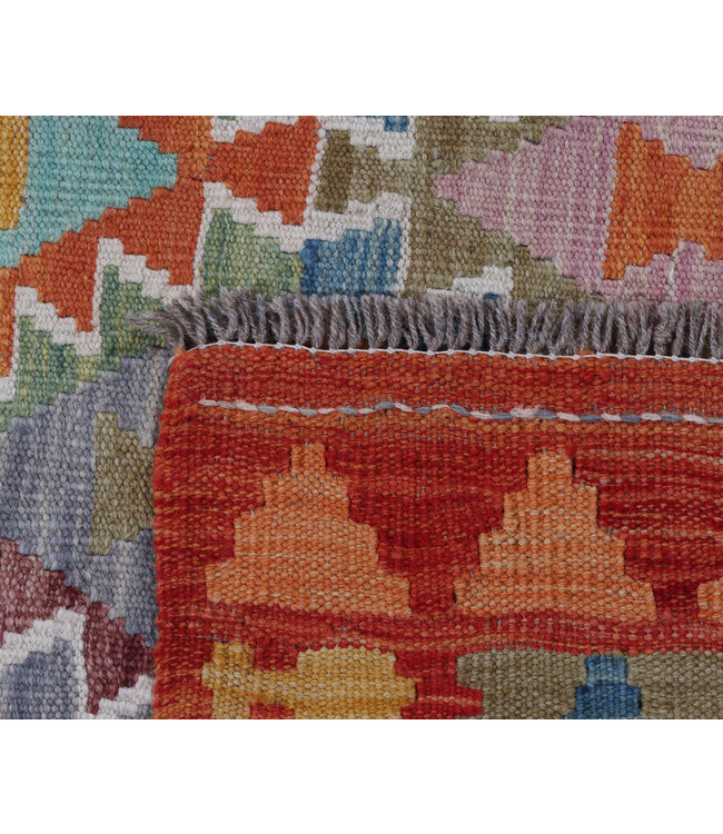 243x204 cm Handgewebter Traditioneller Kelim Teppich Woll