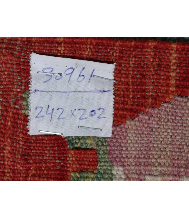 242x202 cm Handgewebter Traditioneller Kelim Teppich Woll