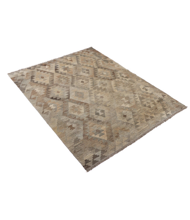 200x150 cm Handgeweven Natural Kelim Wol Tapijt