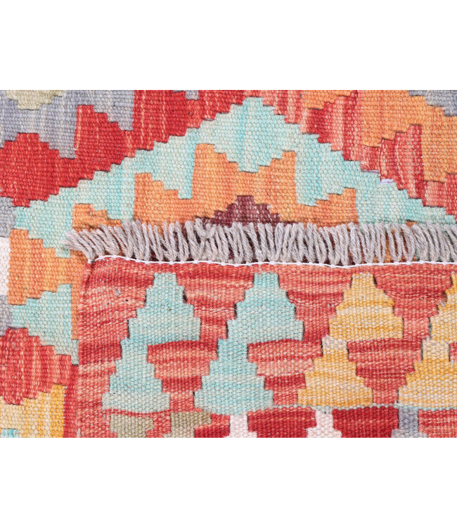 300x204 cm Handgeweven Traditionele Kelim Vloerkleed Wol Tapijt