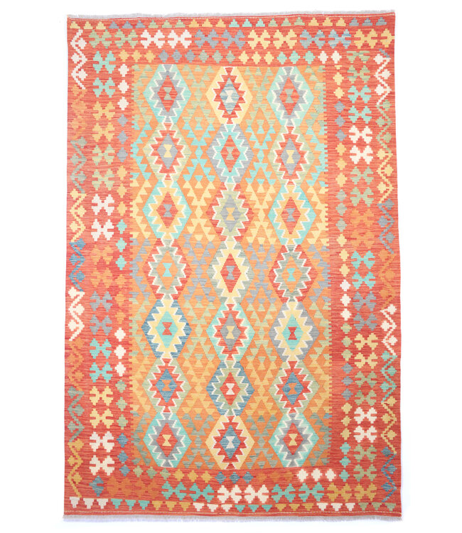 290x199 cm Handgewebter Traditioneller Kelim Teppich Woll