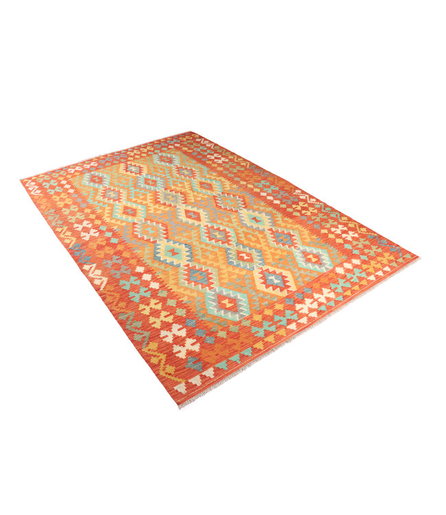 290x199 cm Handwoven Traditional Kelim Area Rug Wool Carpet