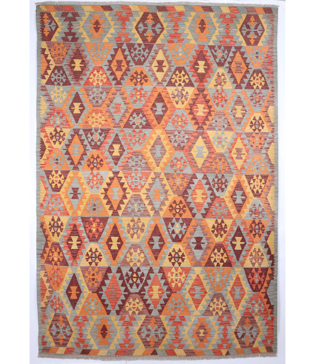 292x203 cm Handgewebter Traditioneller Kelim Teppich Woll