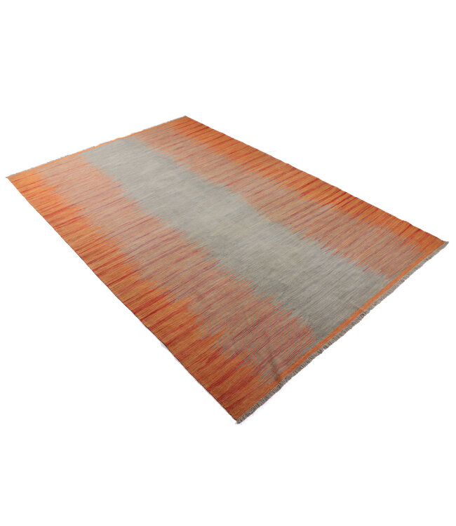 295x195 cm Handwoven Modern Red Wool Kilim Rug