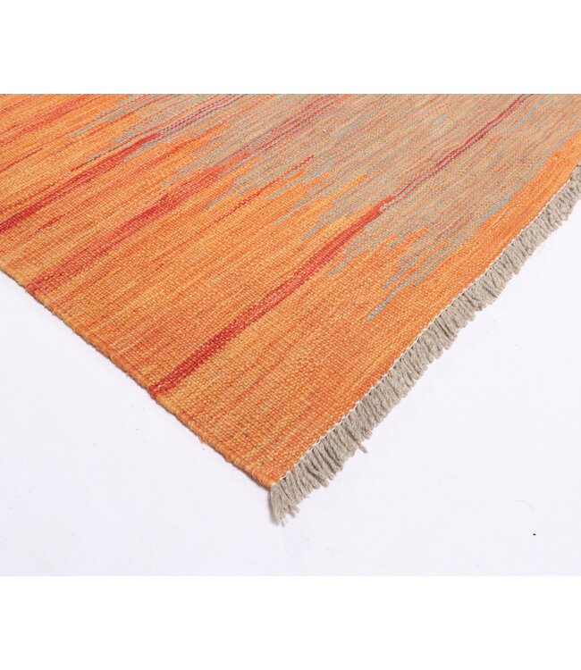 295x195 cm Handwoven Modern Red Wool Kilim Rug