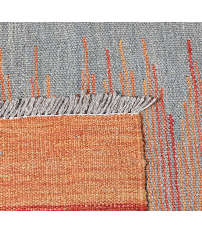 295x195 cm Handgewebter Moderner  Woll-Kelim-Teppich